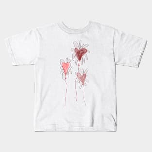 Flower heart balloons Kids T-Shirt